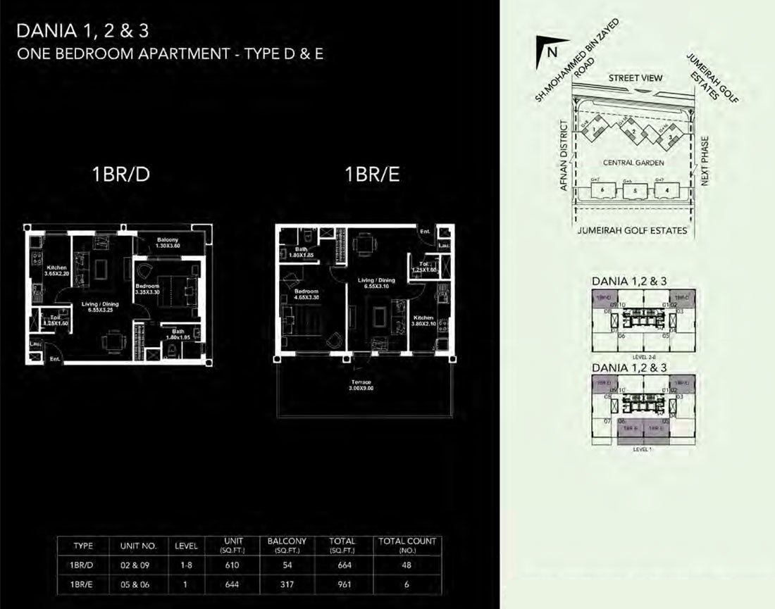 1 Bedroom floor plan