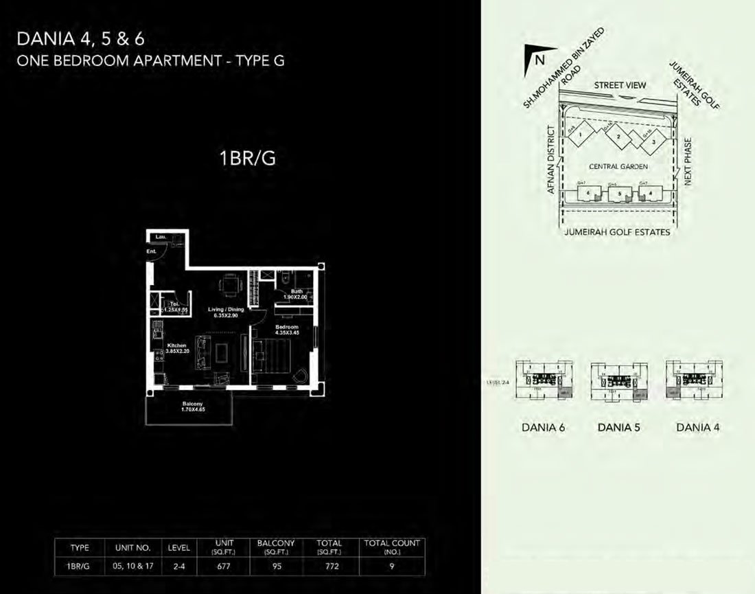 1 Bedroom floor plan