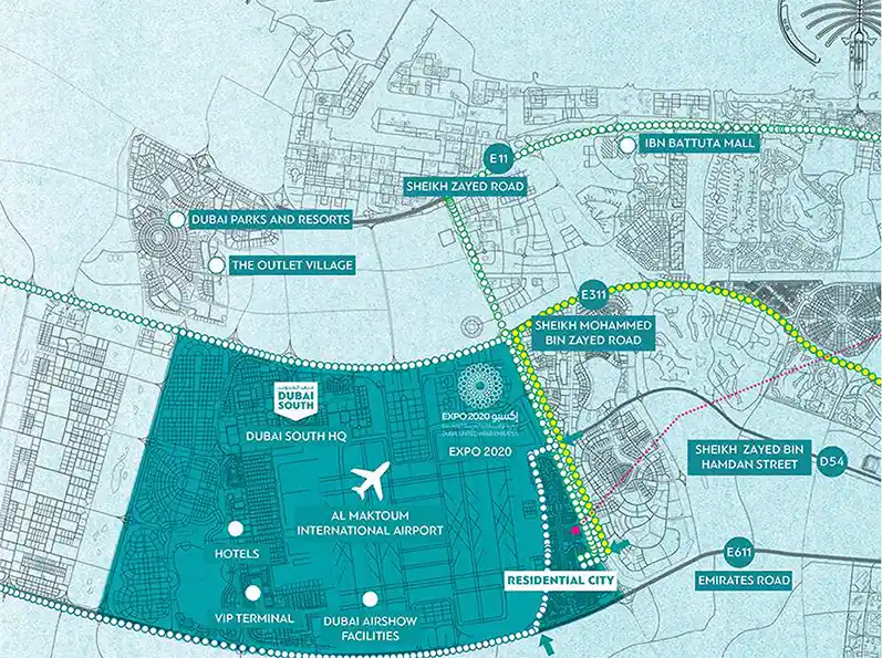 VOI Residence at Dubai South location map