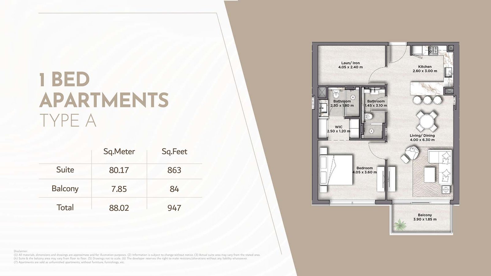 1 Bedroom floor plan