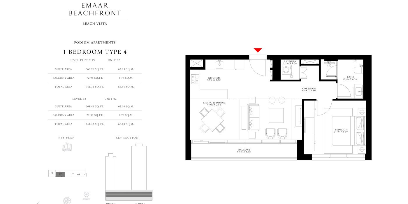 1 Bedroom floor plan