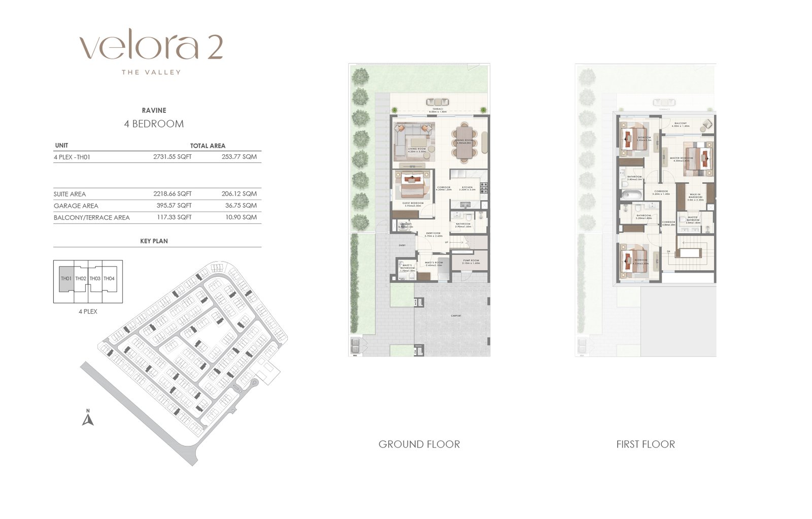 4 Bedrooms + Maid floor plan