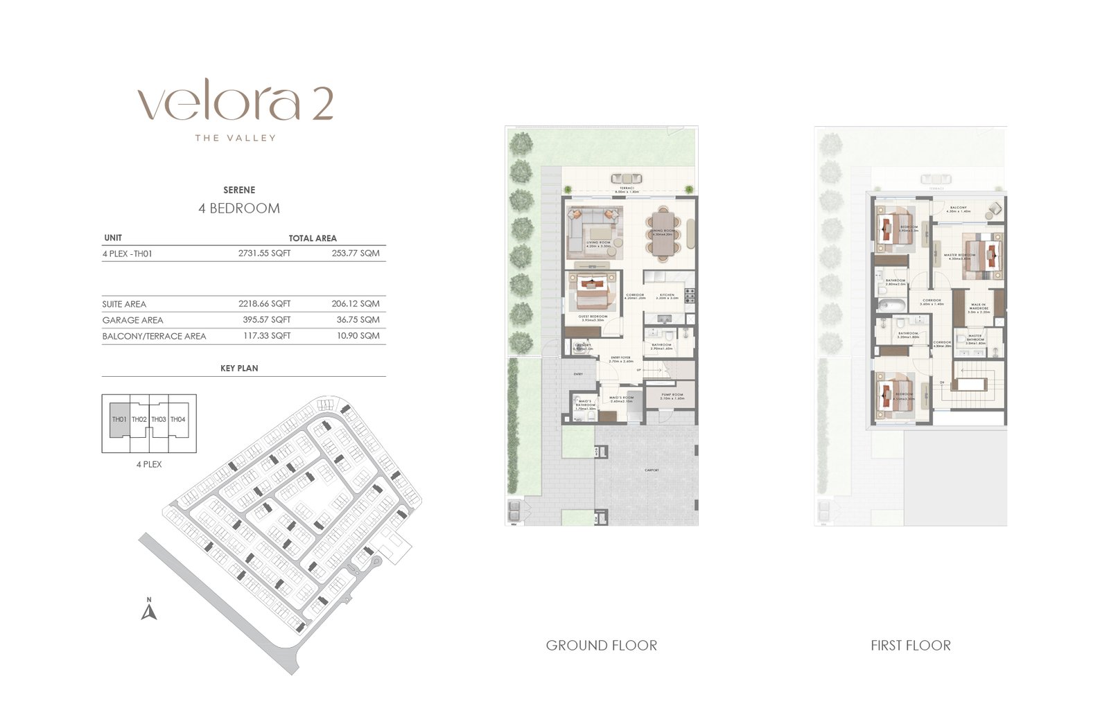 4 Bedrooms + Maid floor plan