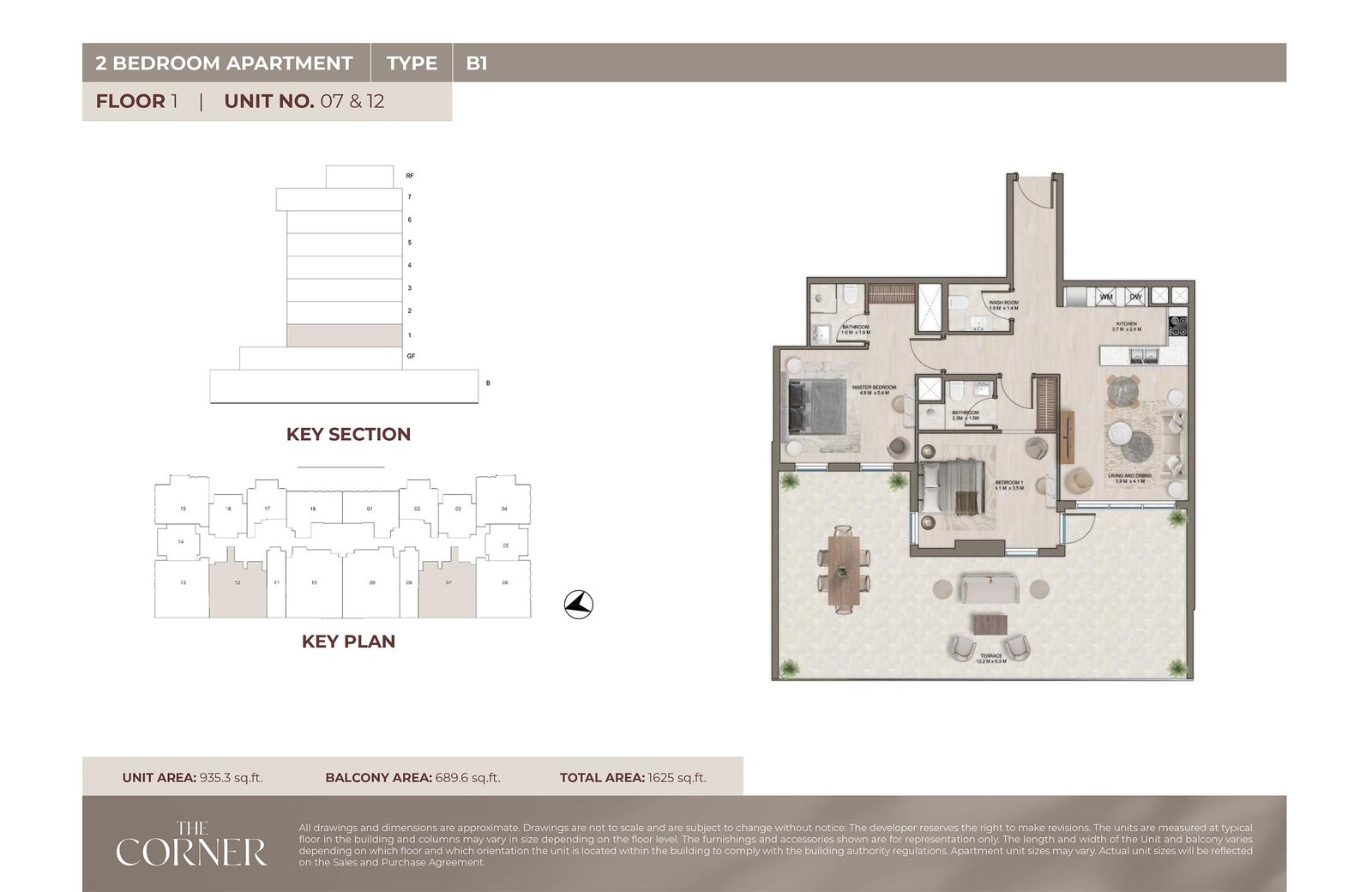 2 Bedrooms floor plan