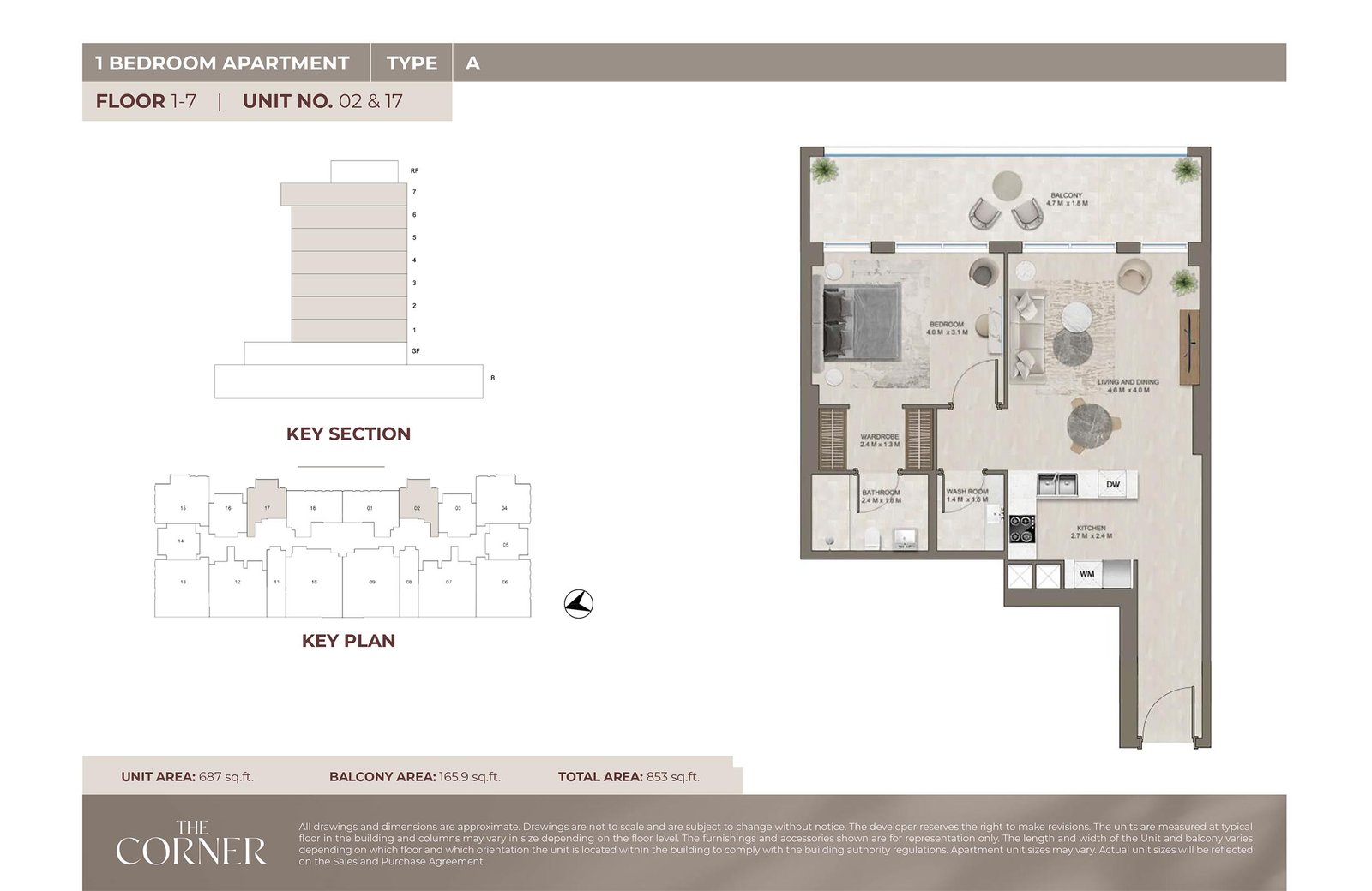 1 Bedroom floor plan