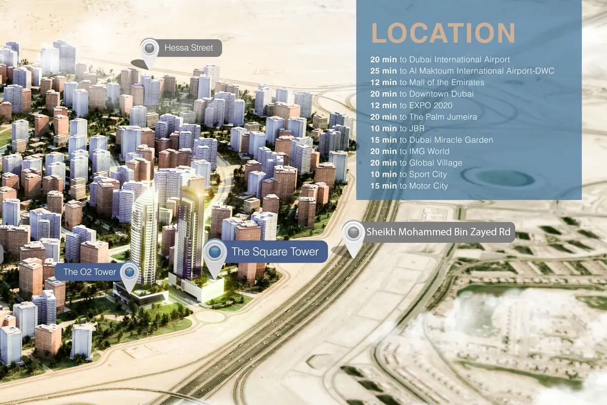 The Square Tower location map