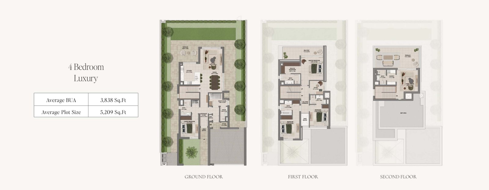 4 Bedrooms + Study + Maid floor plan