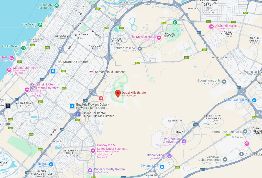 City View Residences at Dubai Hills Estate location map