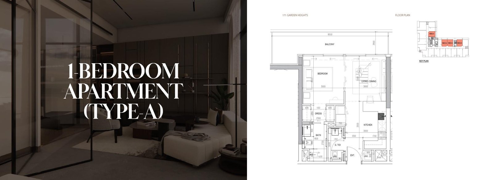 1 Bedroom floor plan