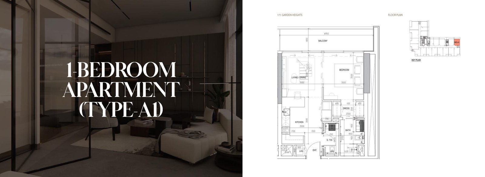 1 Bedroom floor plan