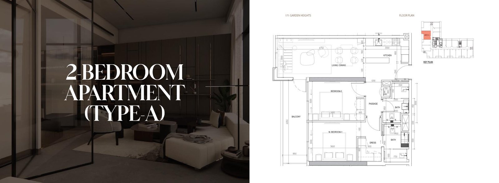 2 Bedrooms floor plan