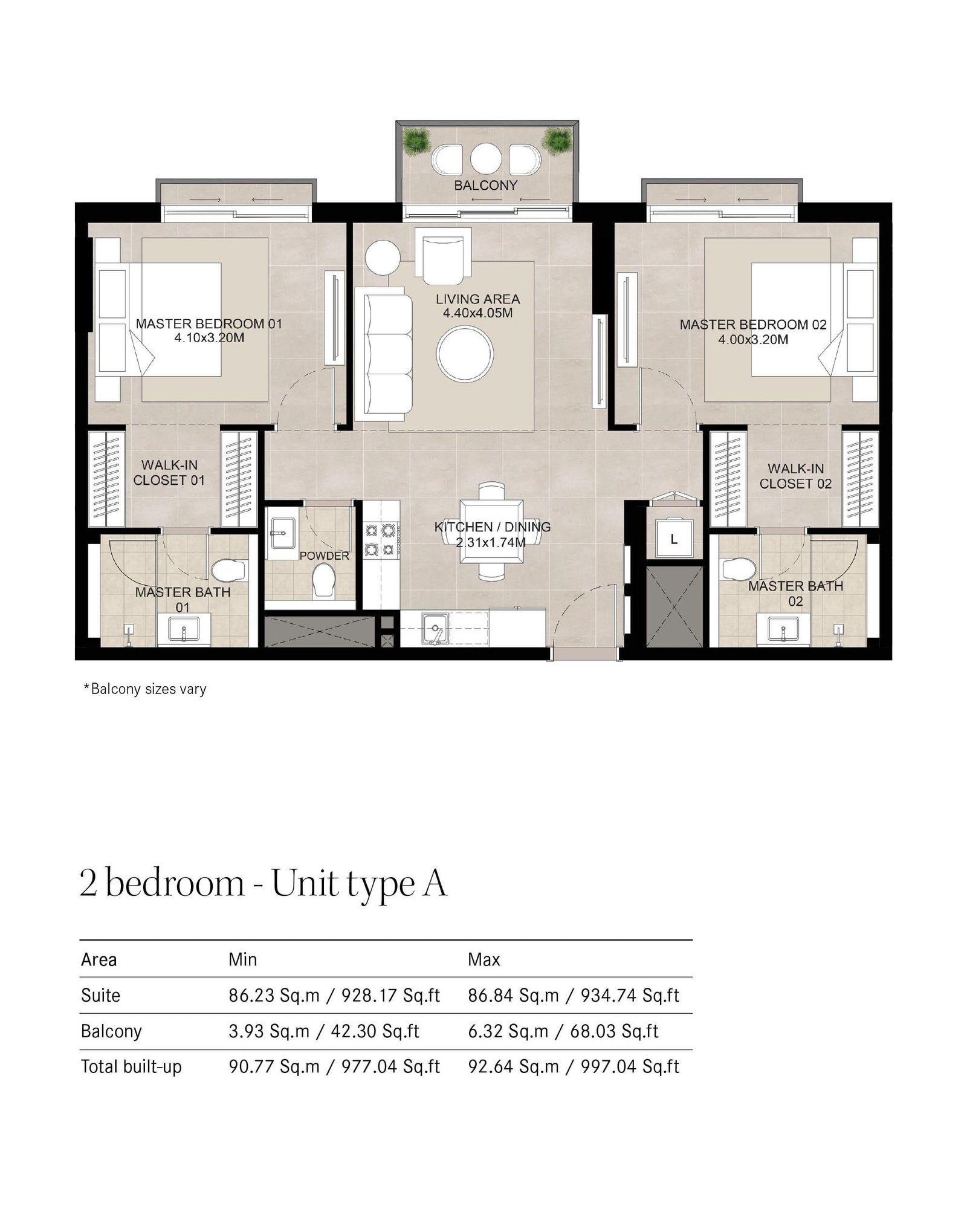 2 Bedroom floor plan