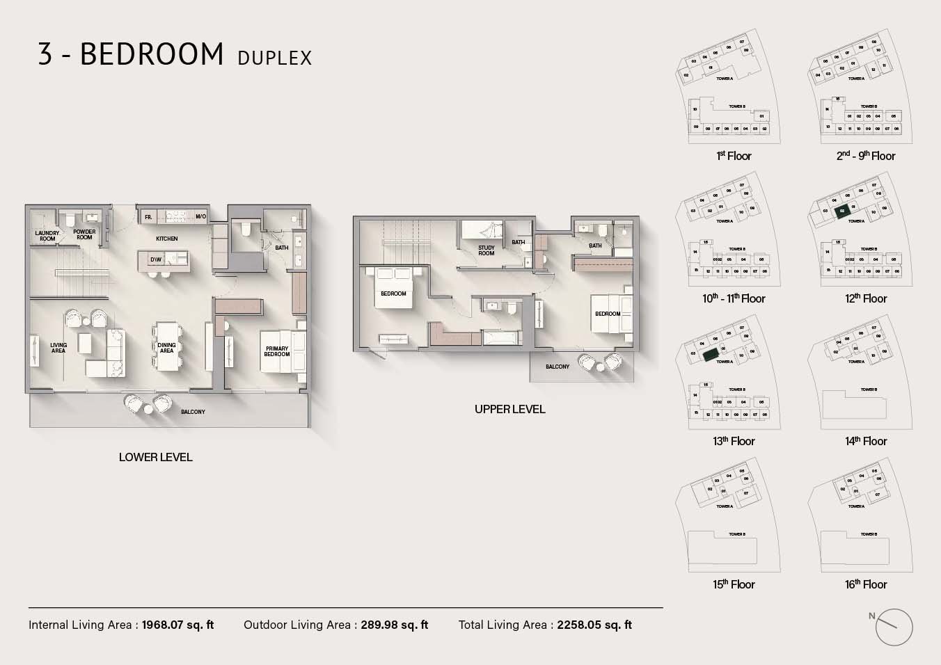 3 Bedrooms + Study floor plan