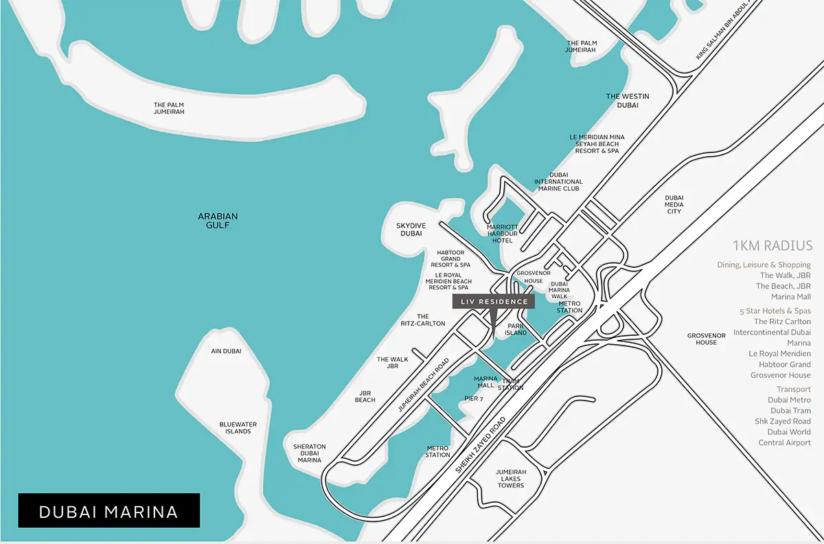 LIV Residence location map
