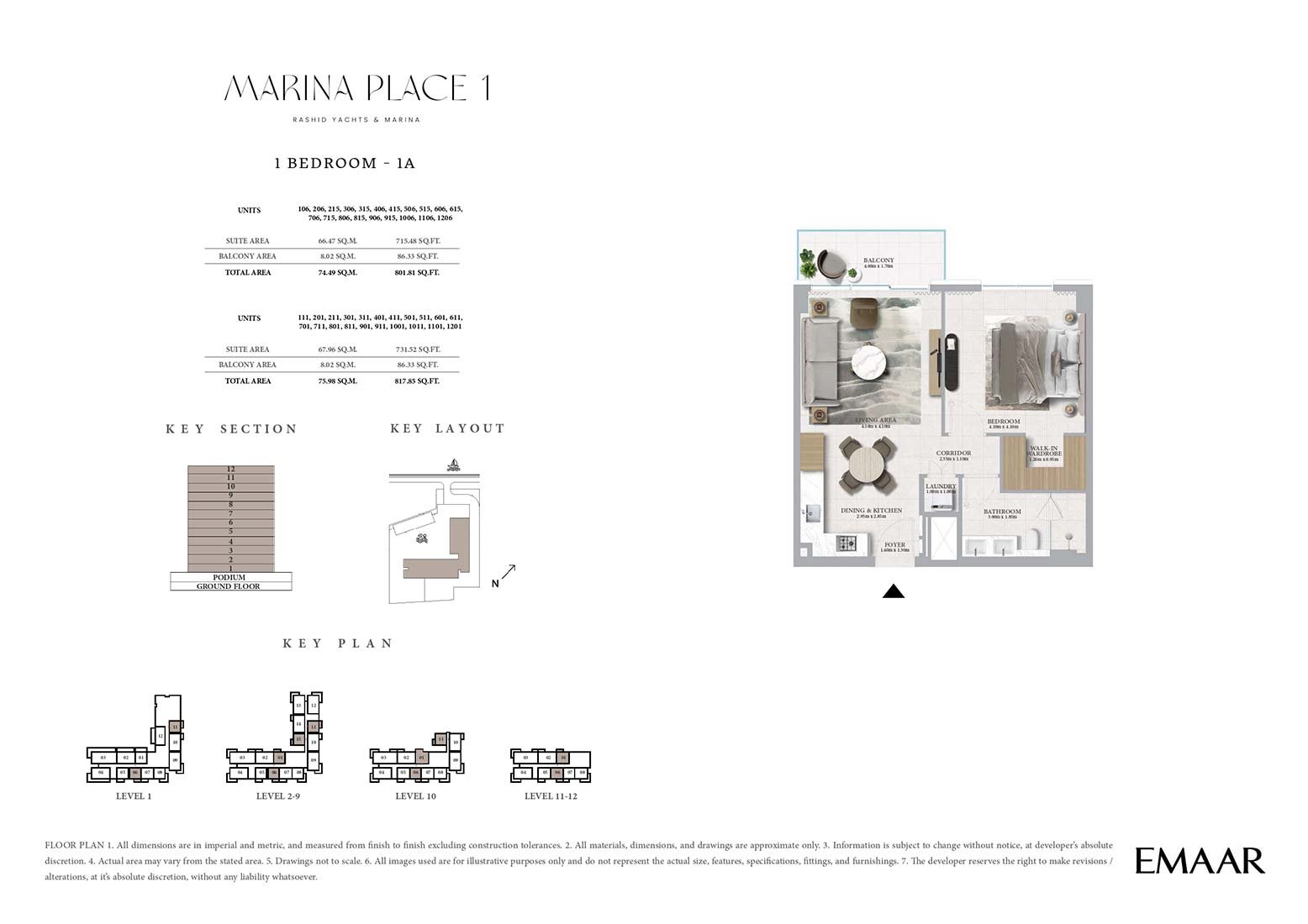 Emaar Marina Place Mina Rashid floor plan