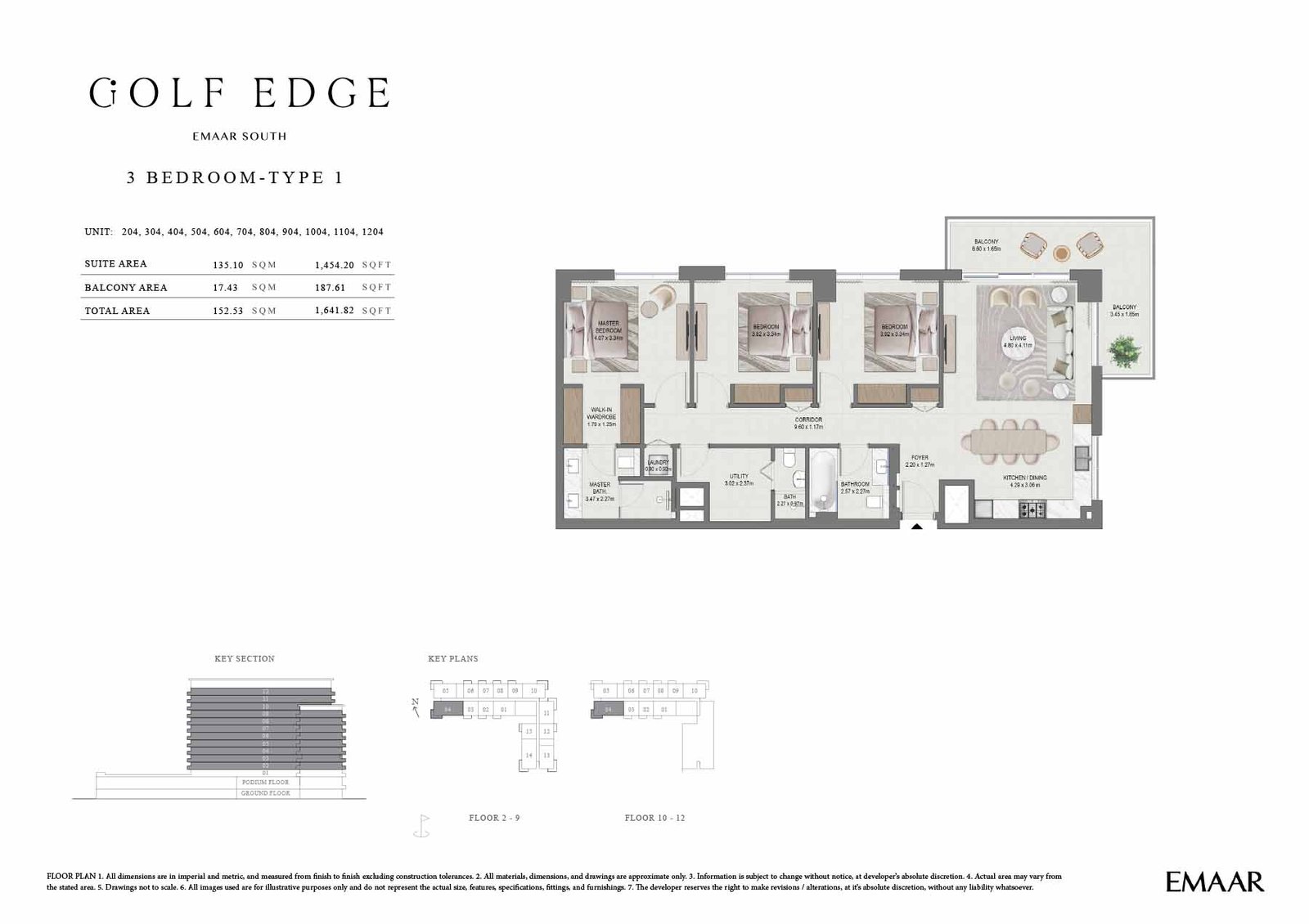 3 Bedrooms floor plan