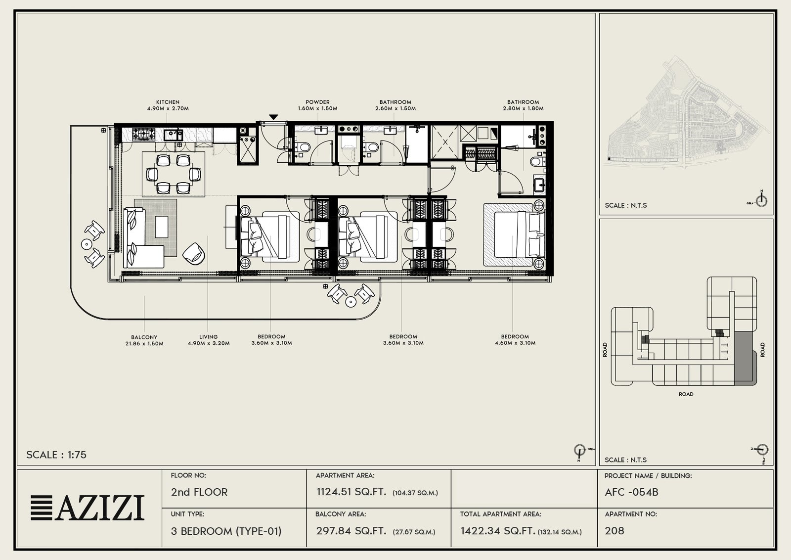 3 Bedroom floor plan