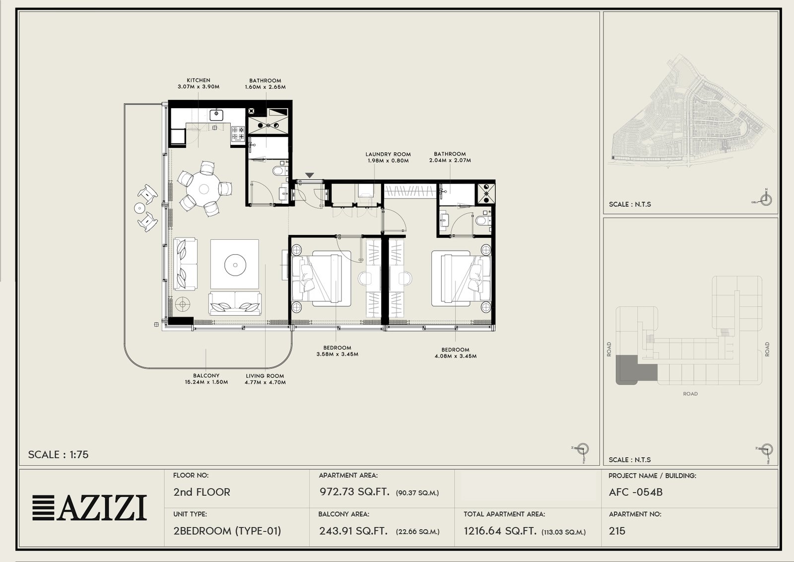 2 Bedroom floor plan