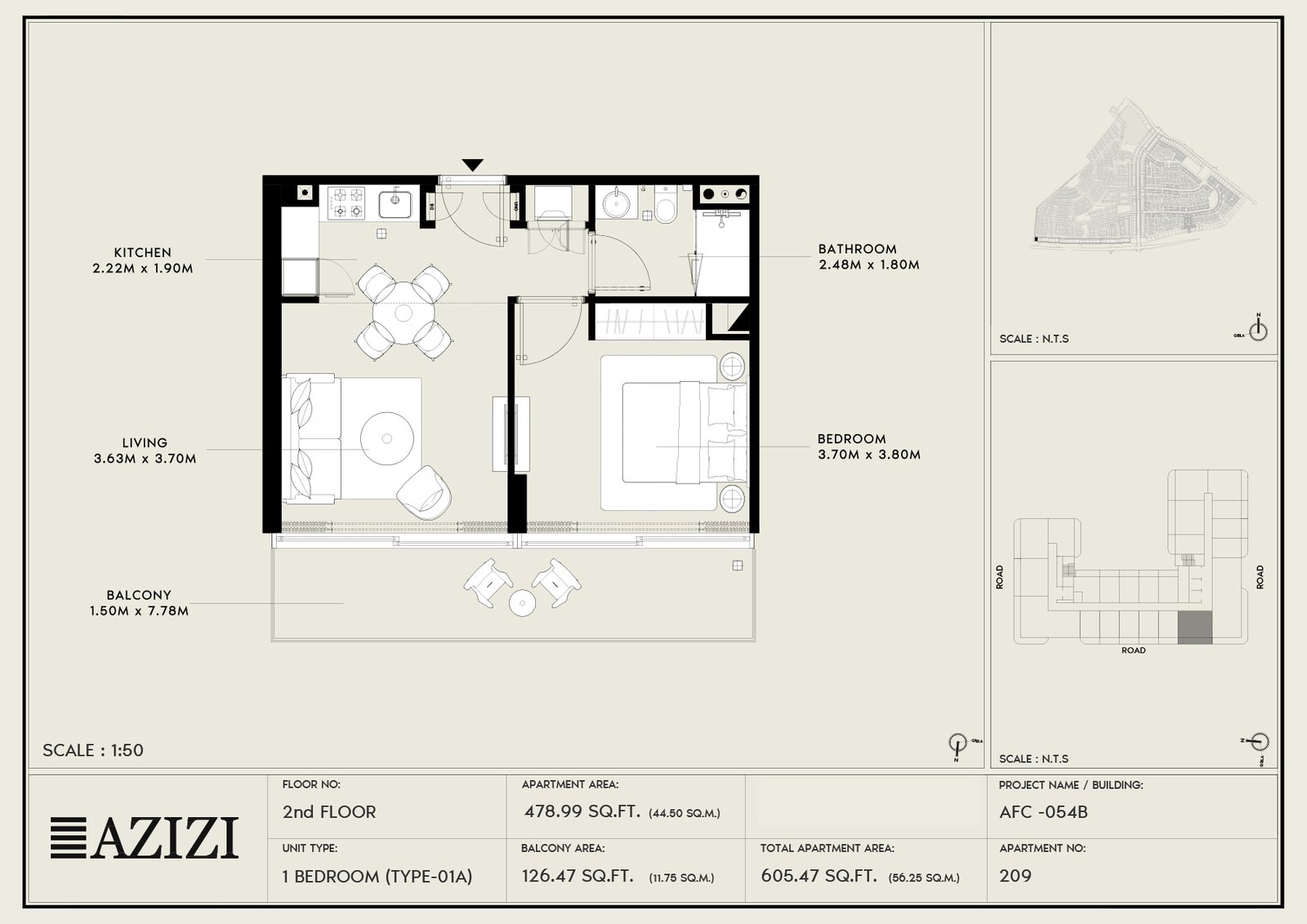 1 Bedroom floor plan