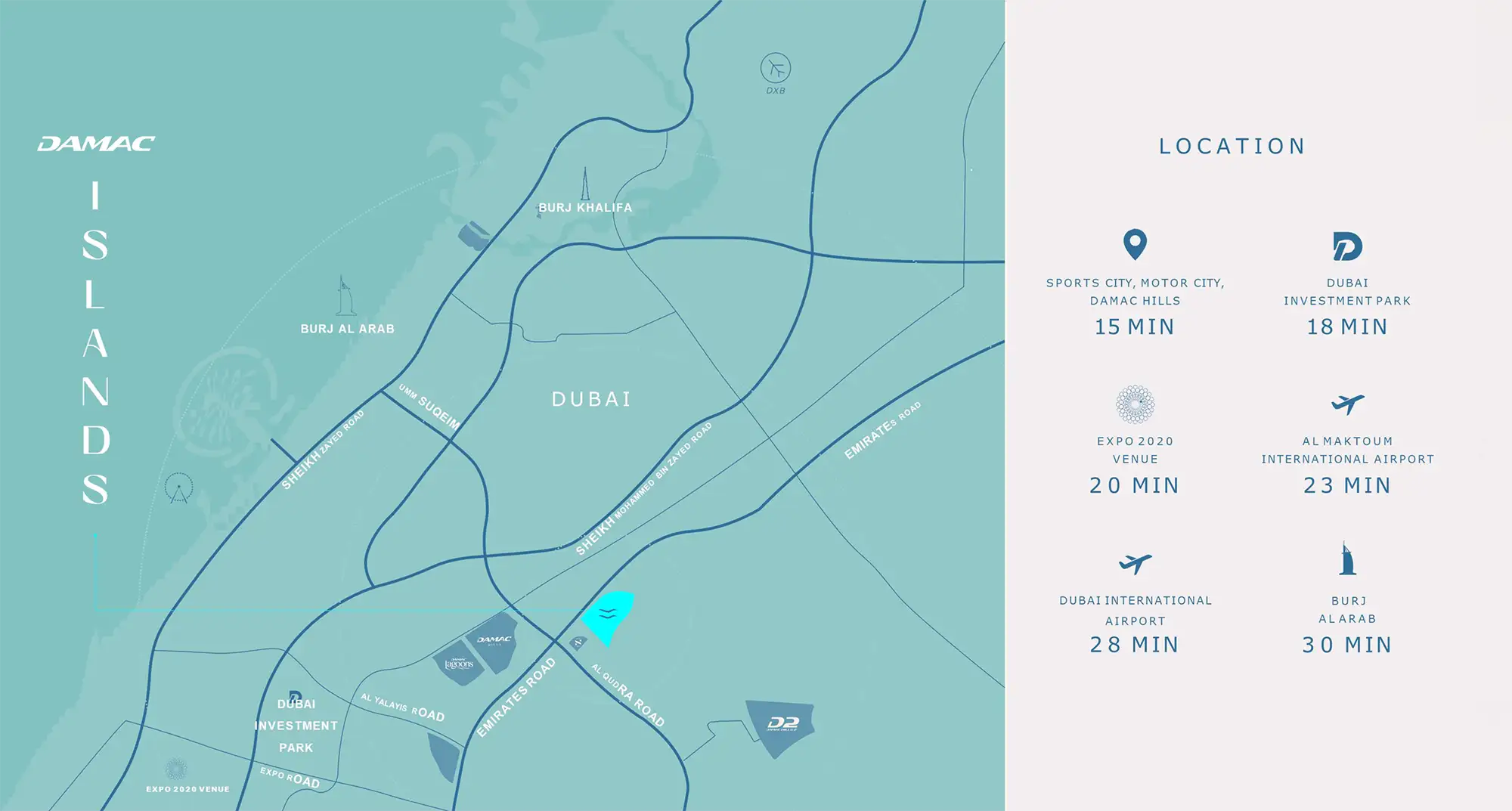 Maldives 3 at Damac Islands location map