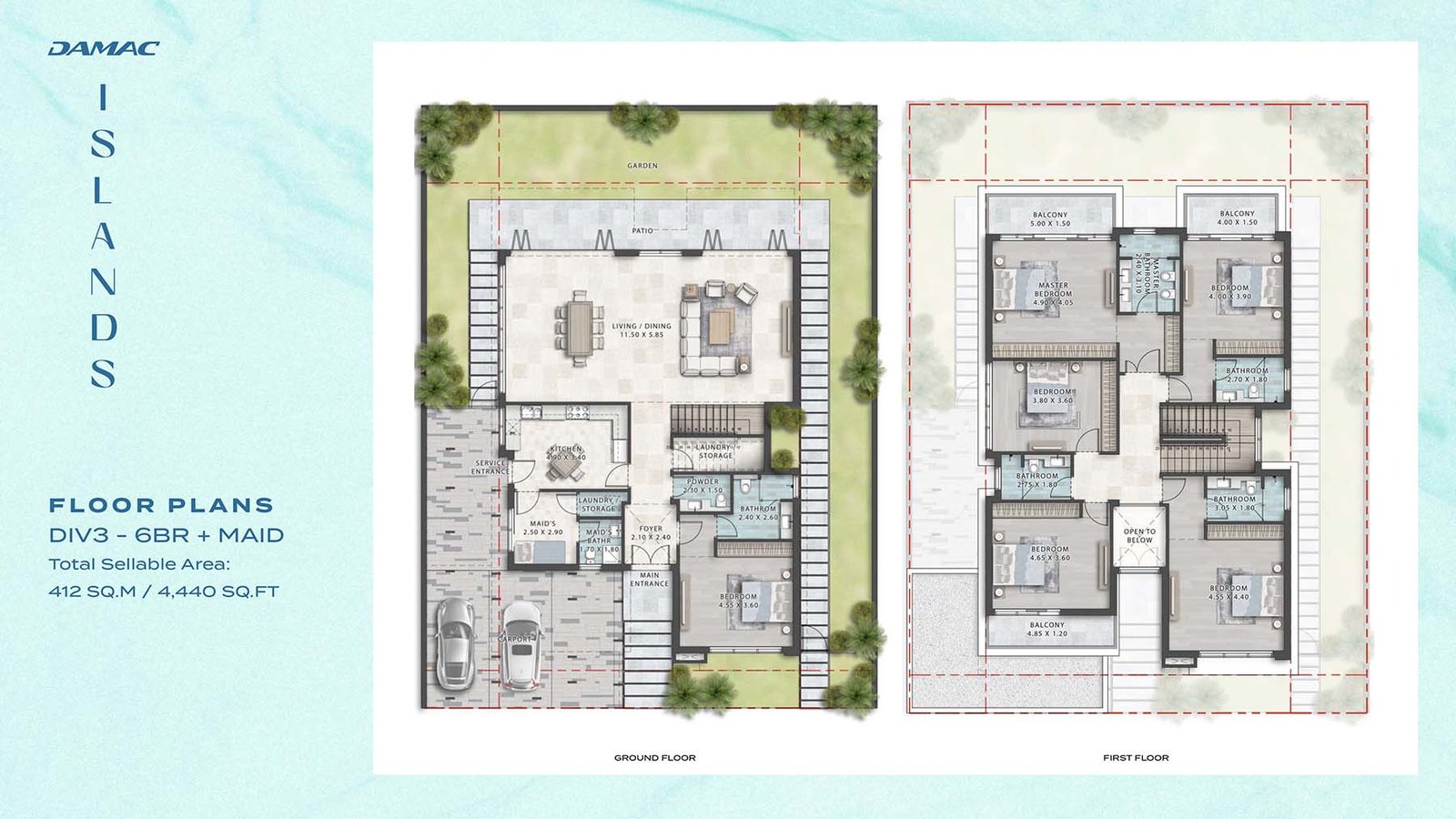 6 Bedrooms + Maid floor plan