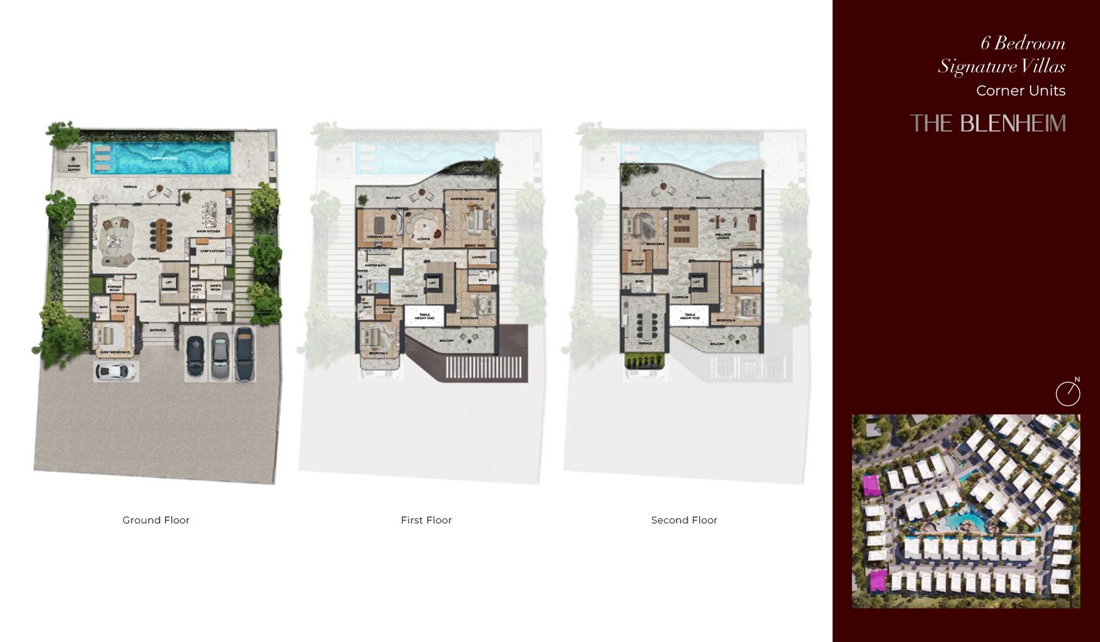 6 Bedrooms + Pool + Maid floor plan