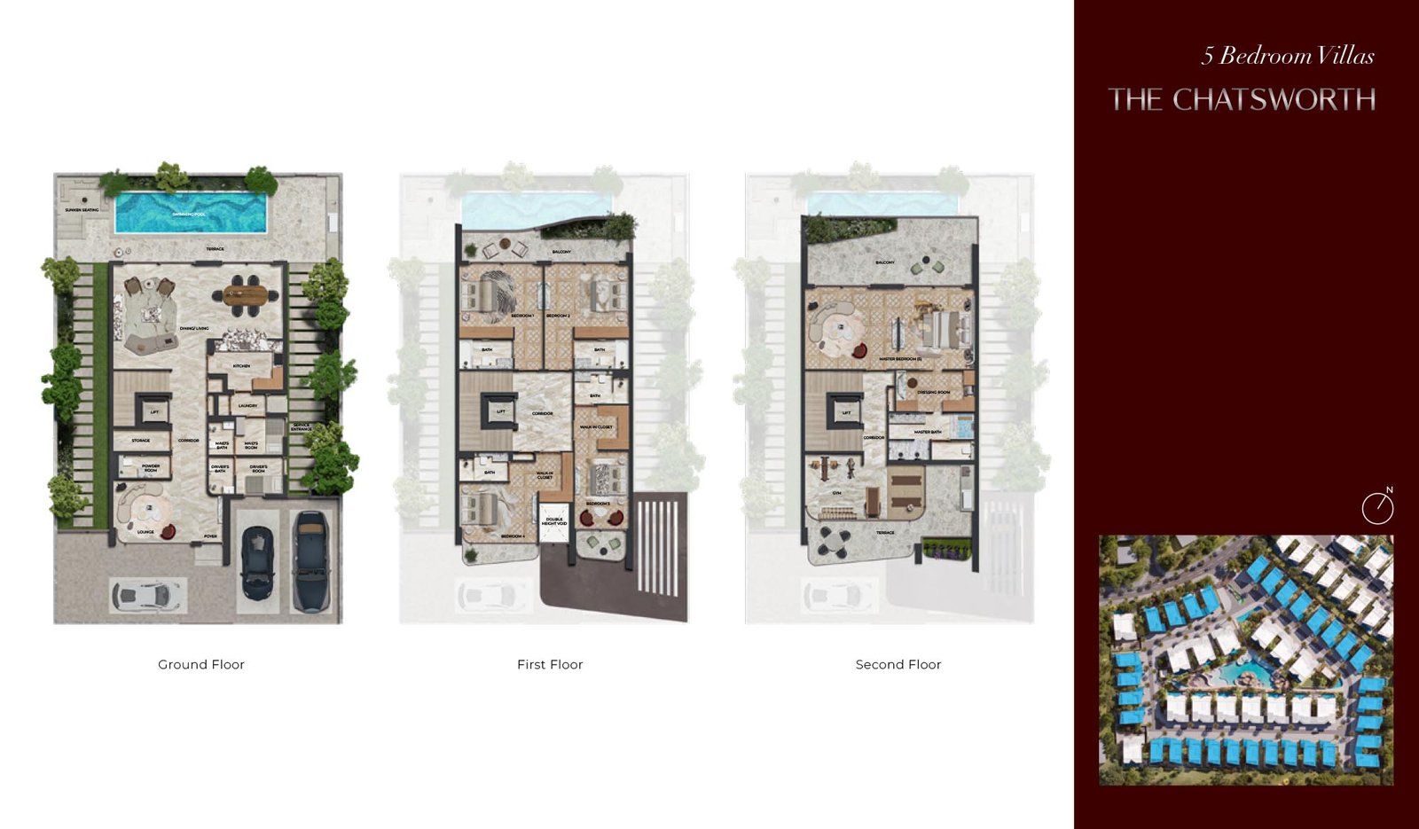 5 Bedrooms + Pool + Maid floor plan