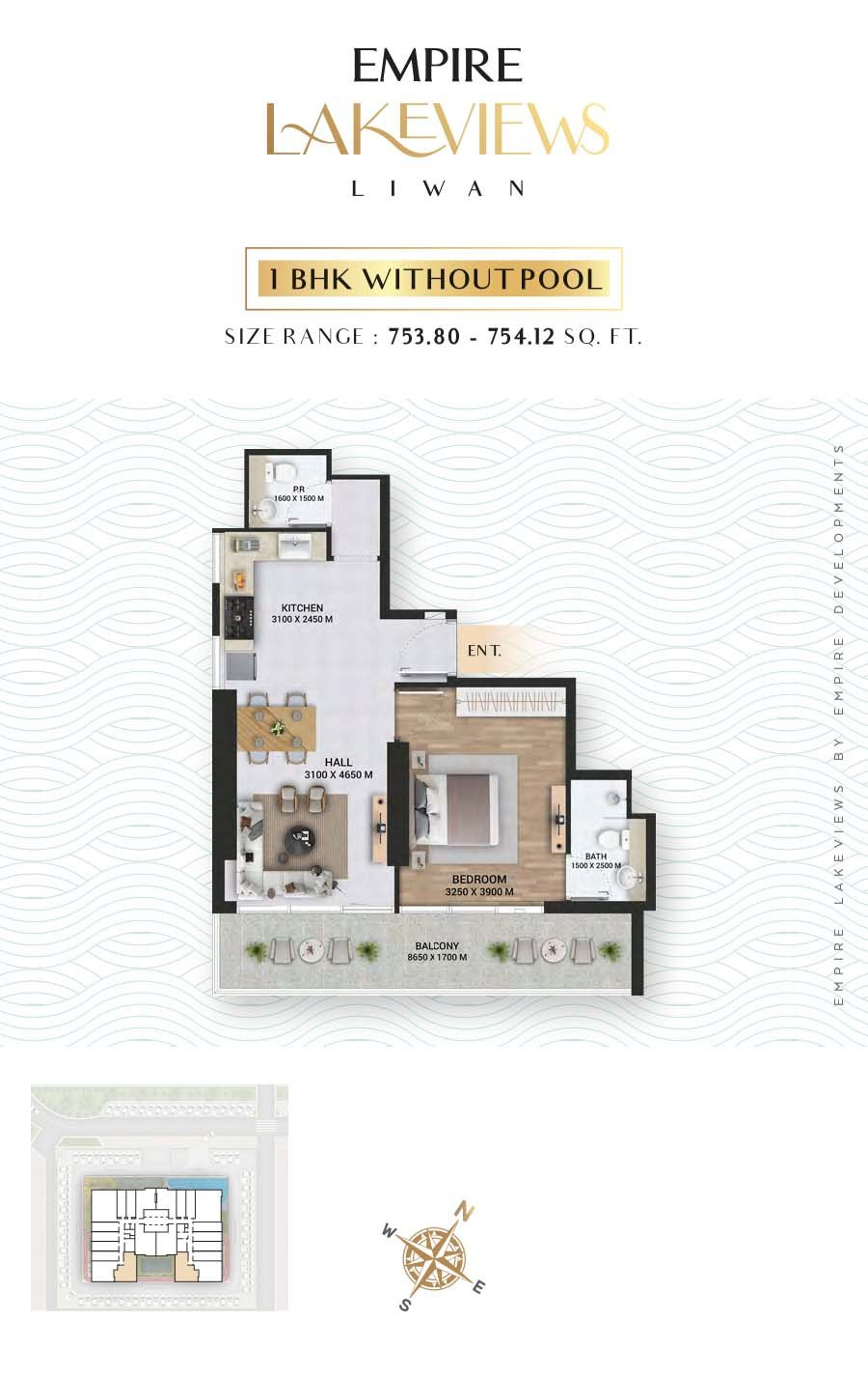 1 Bedroom floor plan
