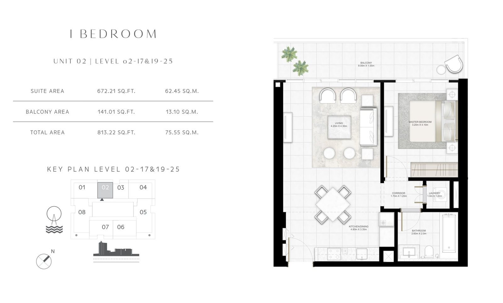 Tower 2 Bedroom 1 floor plan