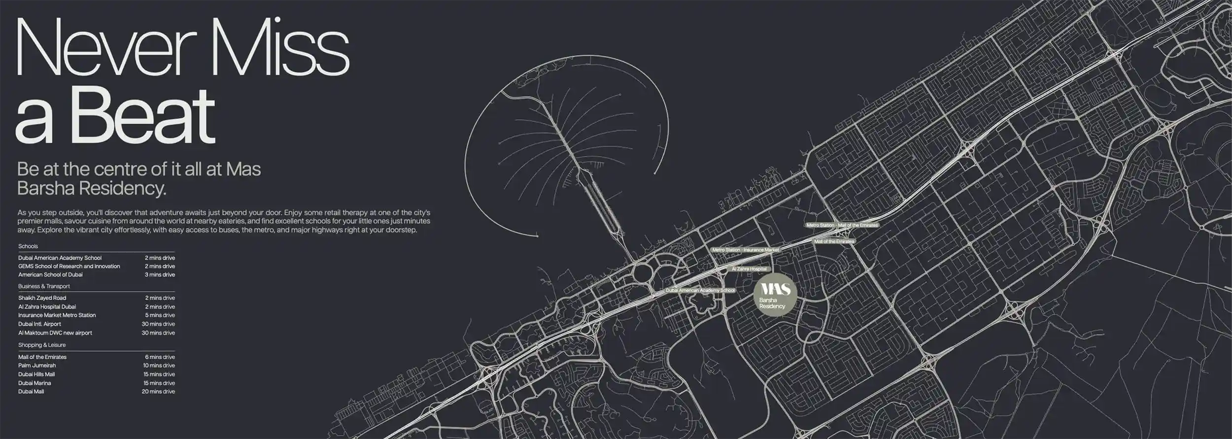 MAS Barsha Residency location map