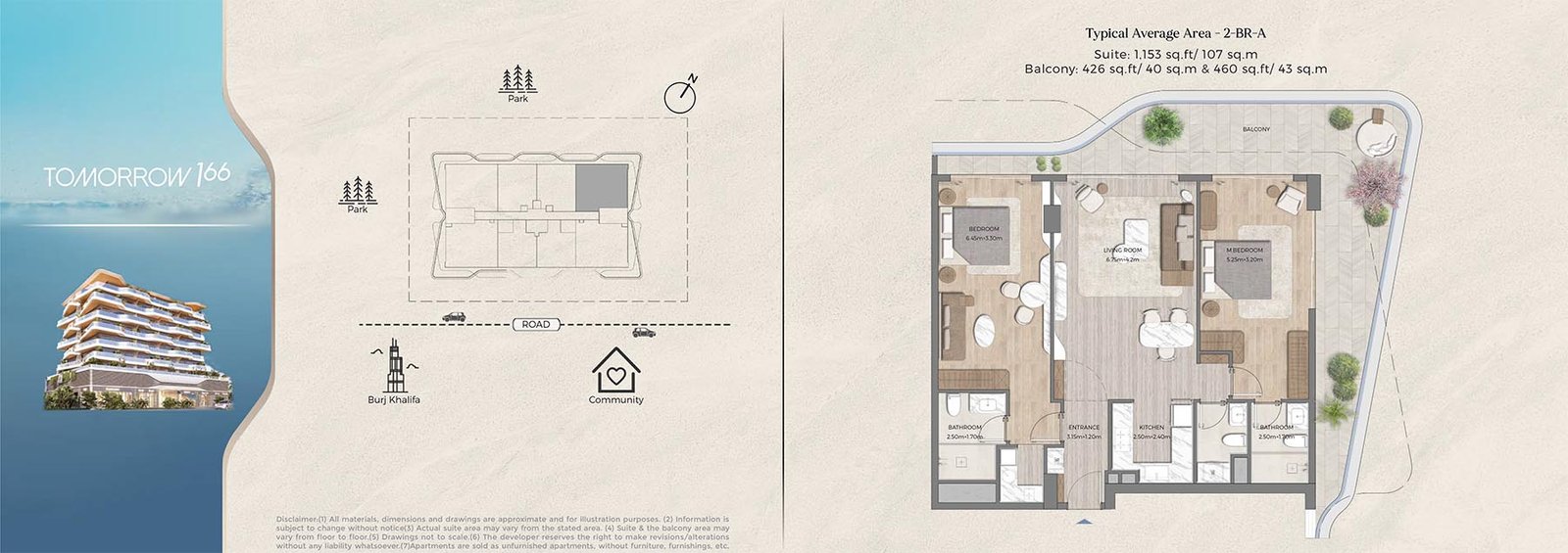 2 Bedrooms floor plan