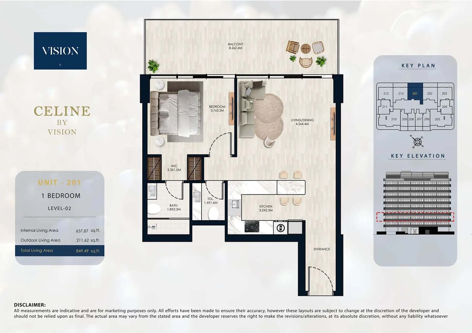 1 Bedroom floor plan