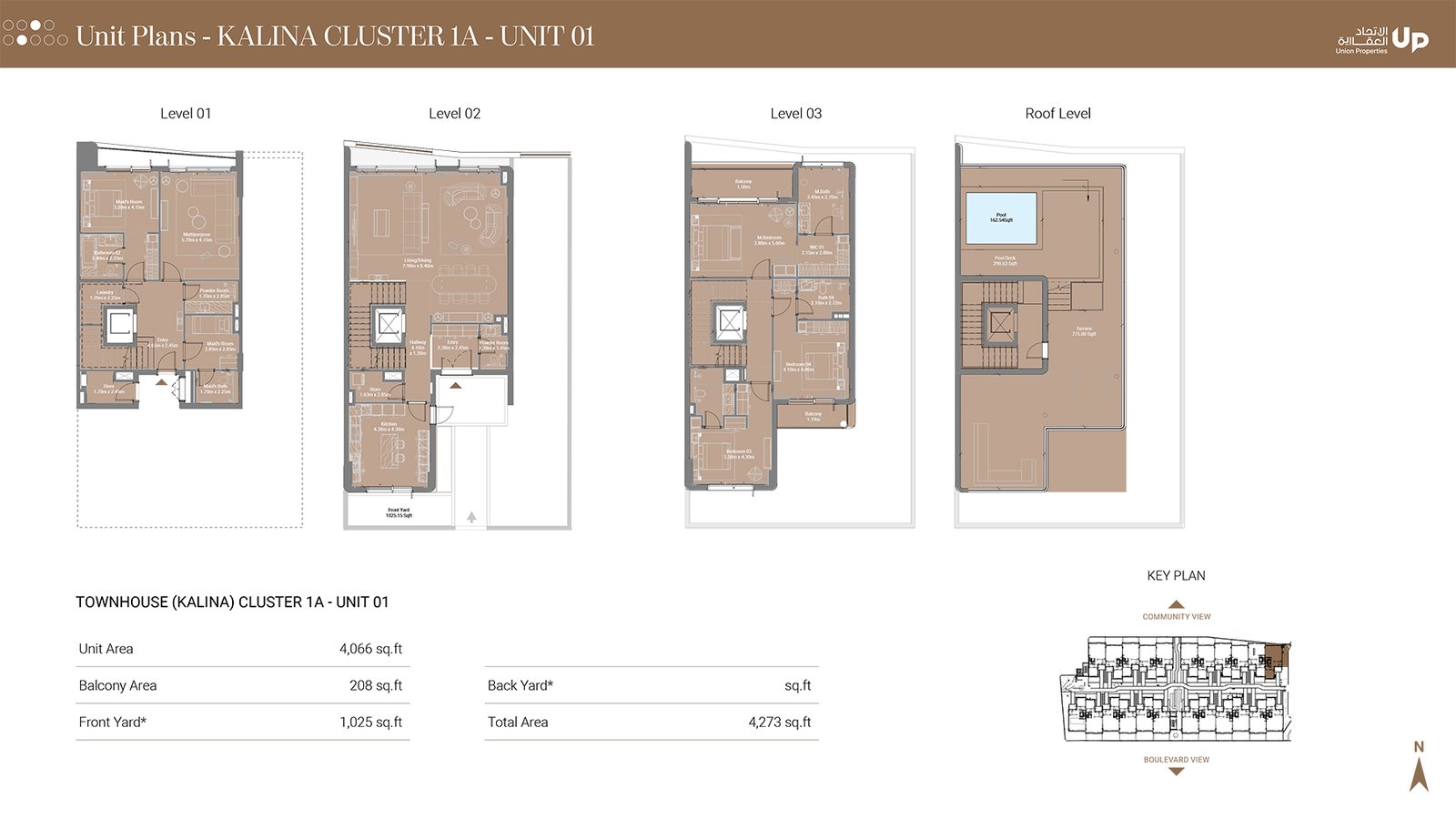 4 Bedrooms + Maid floor plan
