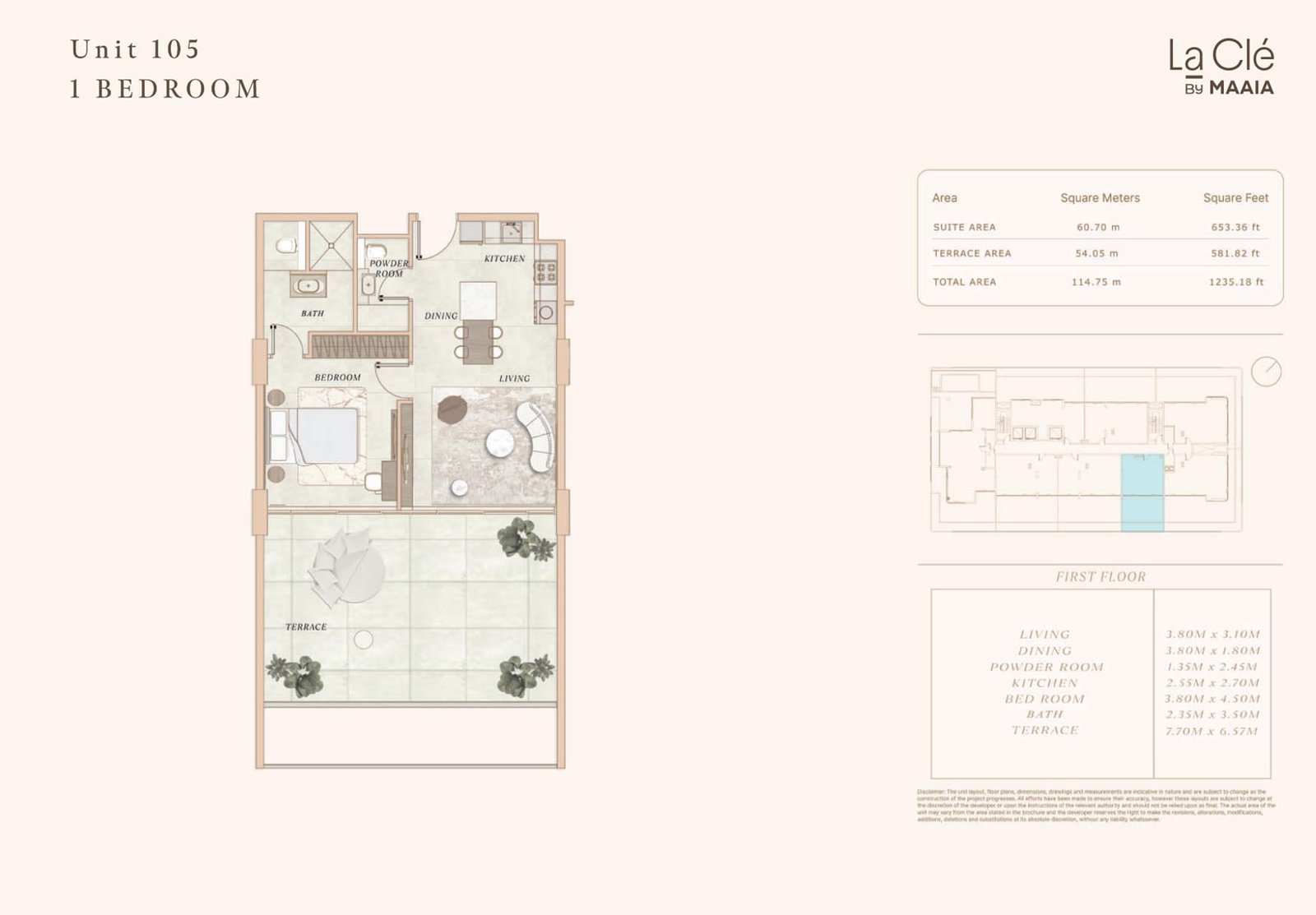 1 Bedroom floor plan