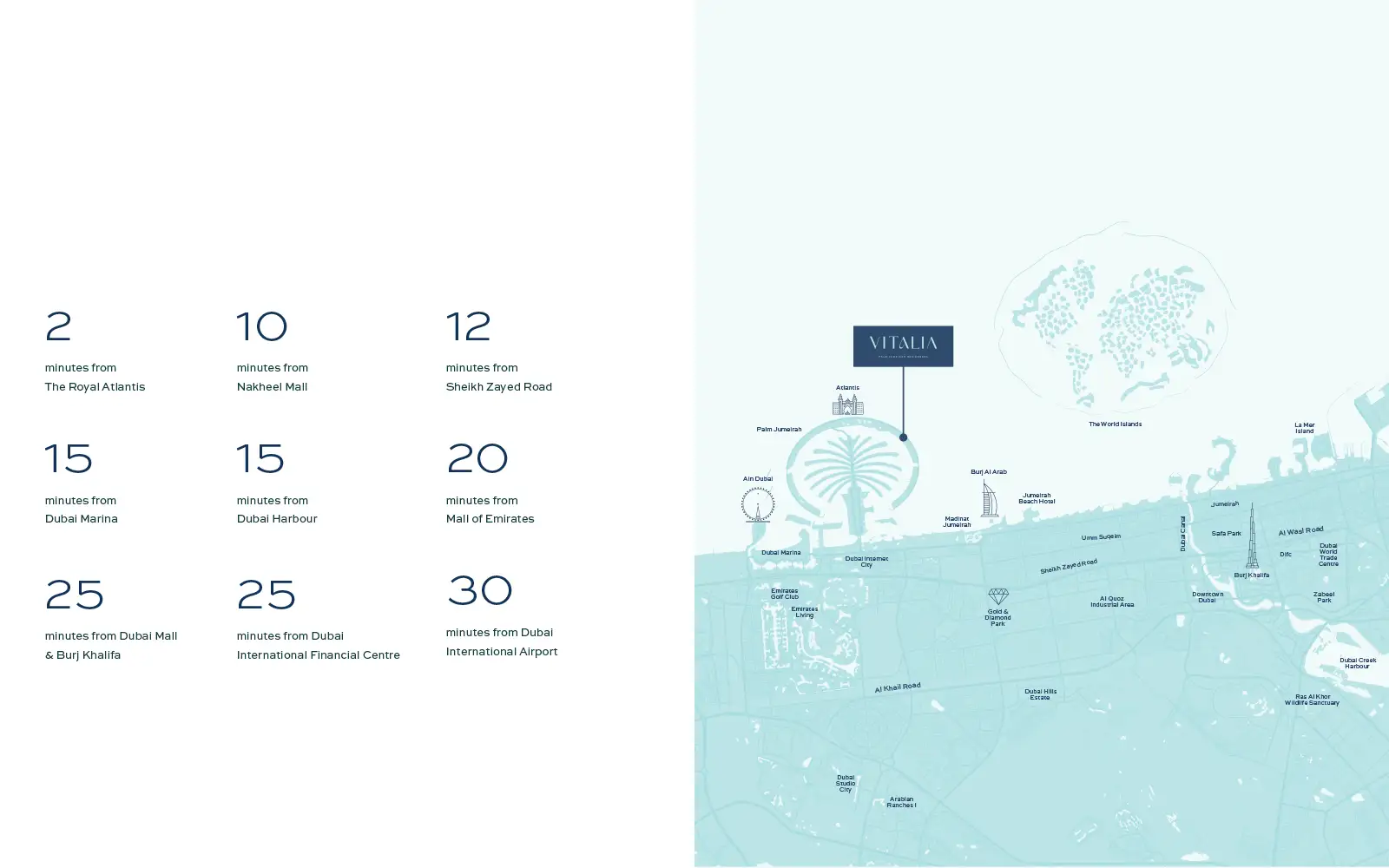 Vitalia Palm Jumeirah Residences location map