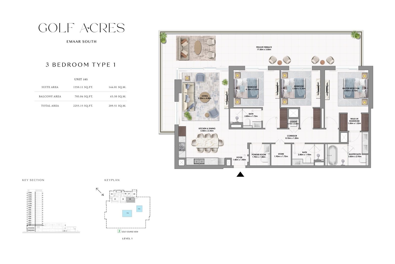 3 Bedrooms floor plan