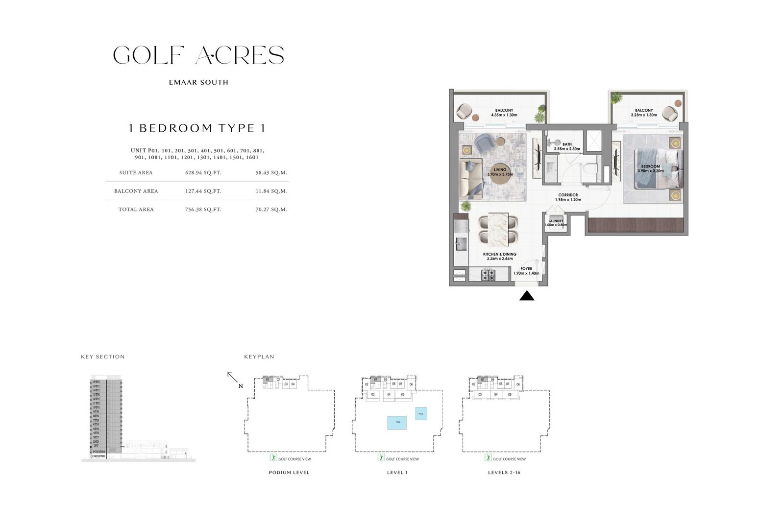 1 Bedroom floor plan
