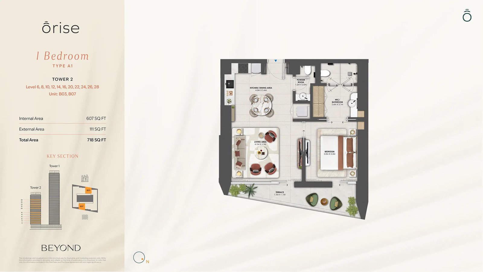 1 Bedroom floor plan
