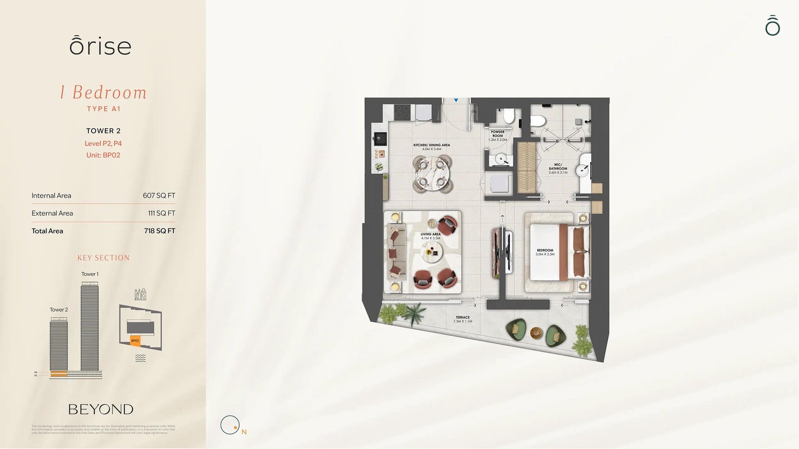 1 Bedroom floor plan