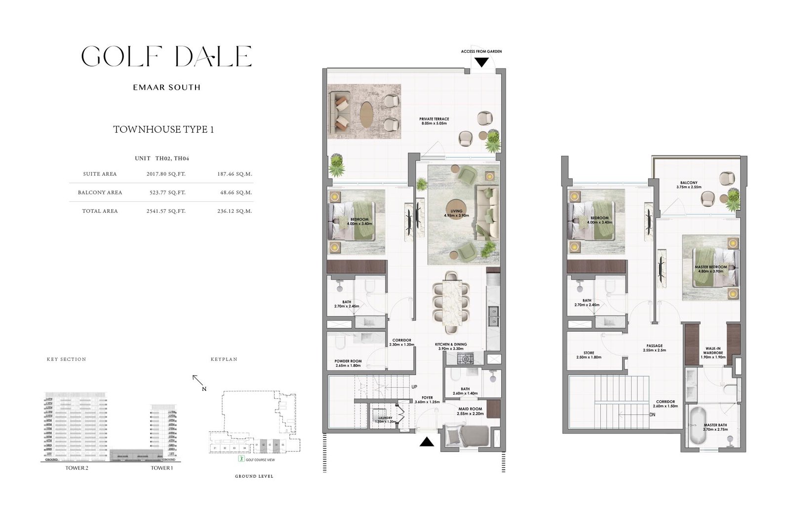 3 Bedrooms + Maid floor plan