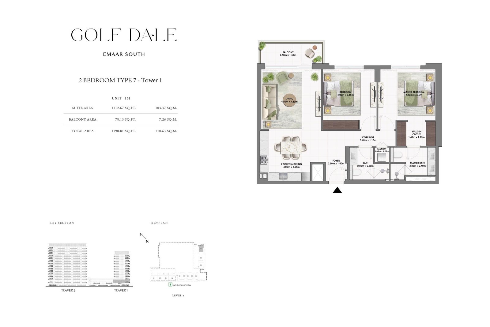 2 Bedrooms floor plan