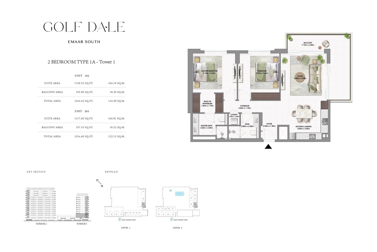 2 Bedrooms floor plan