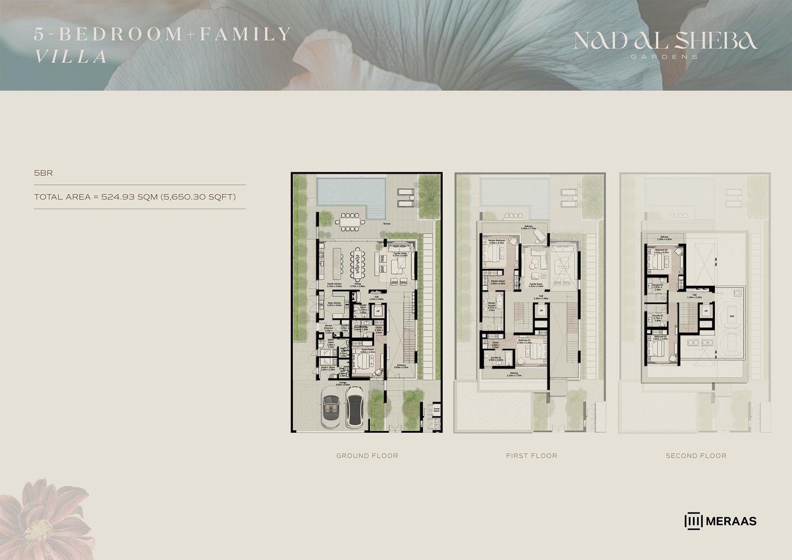 5 Bedrooms + Pool + Maid floor plan