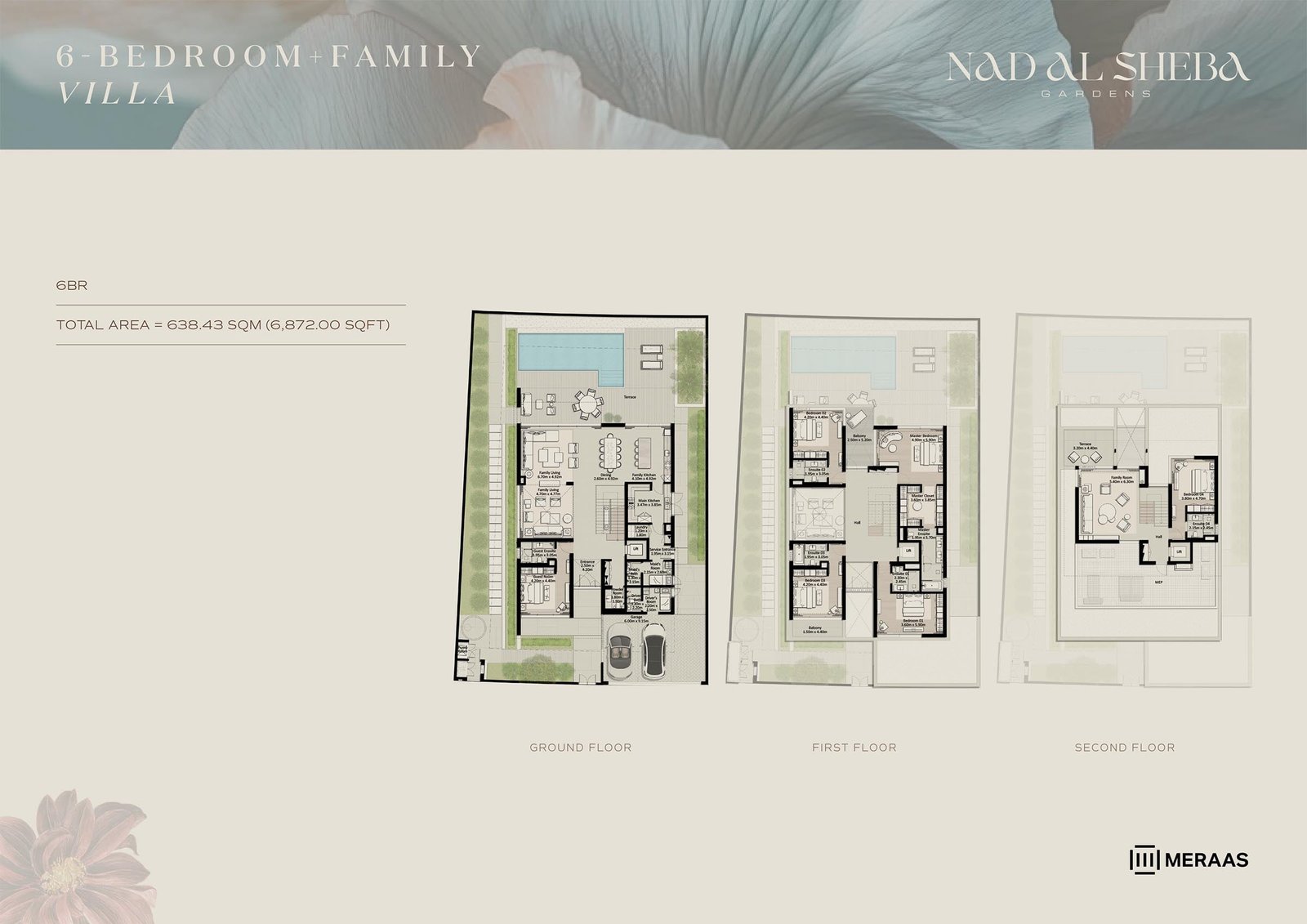 5 Bedrooms + Pool + Maid floor plan