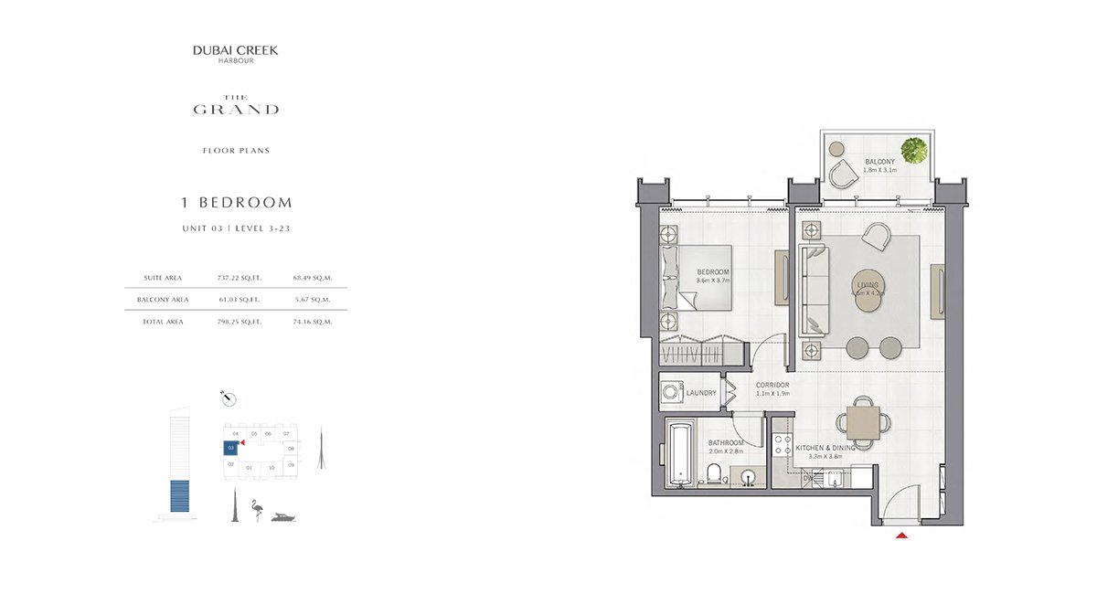 1 Bedroom floor plan