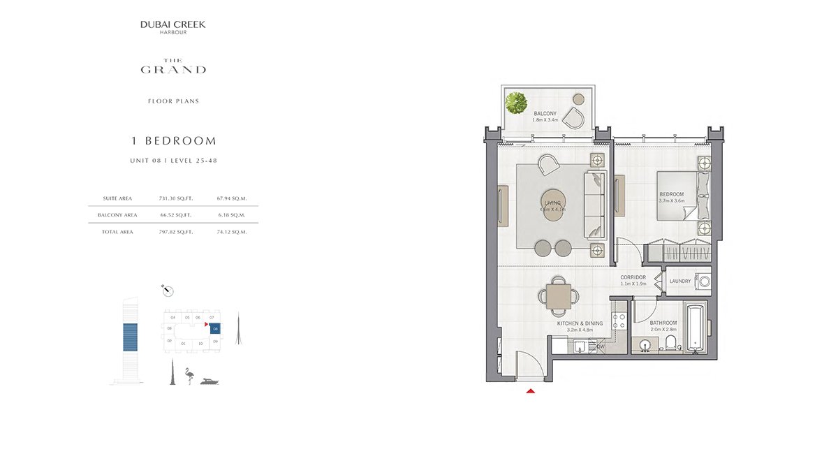 1 Bedroom floor plan
