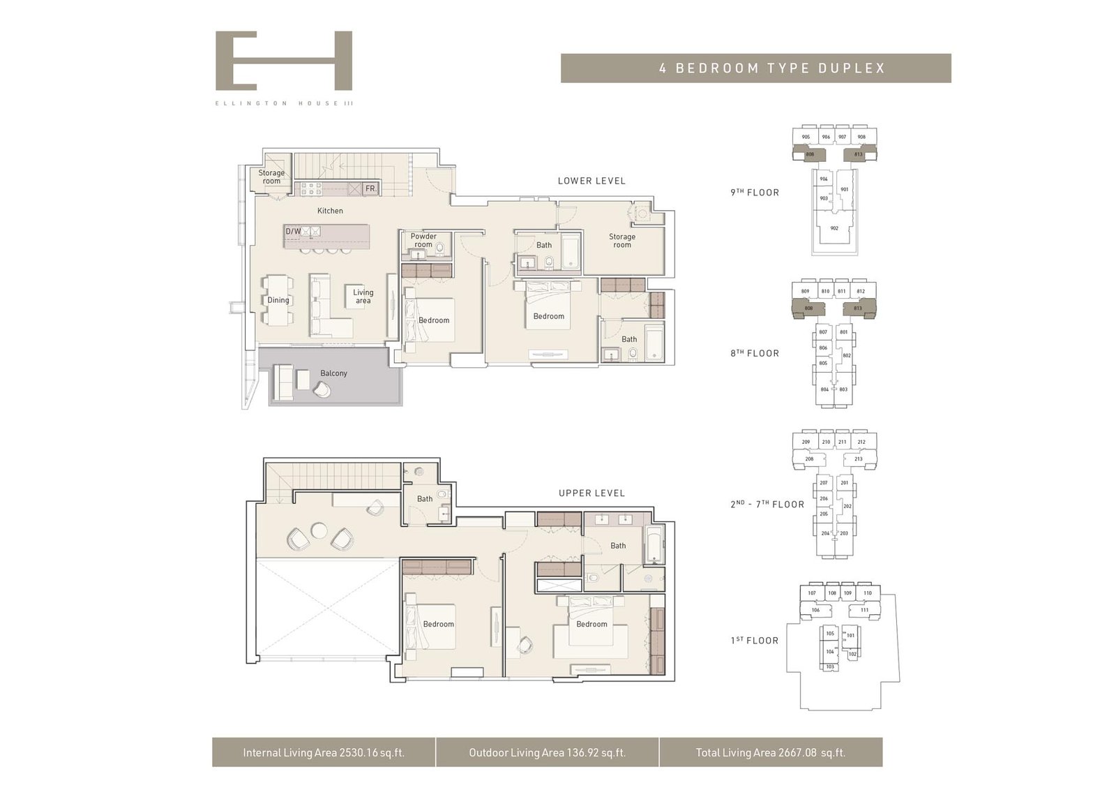4 Bedrooms floor plan