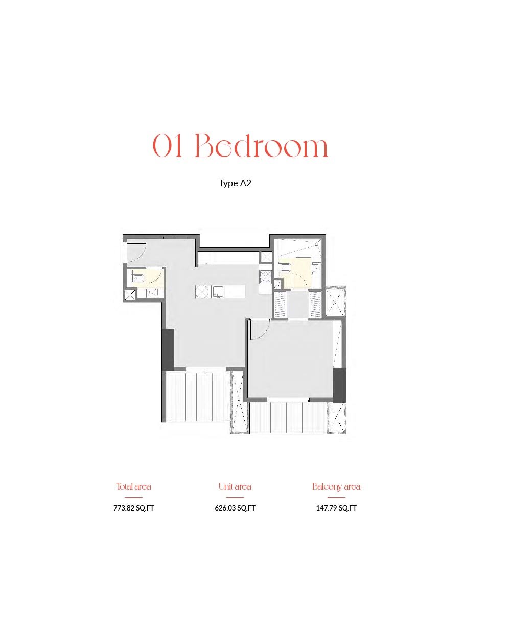 1 Bedroom floor plan