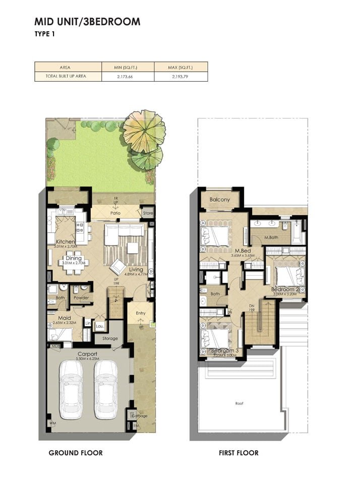 3 Bedrooms floor plan