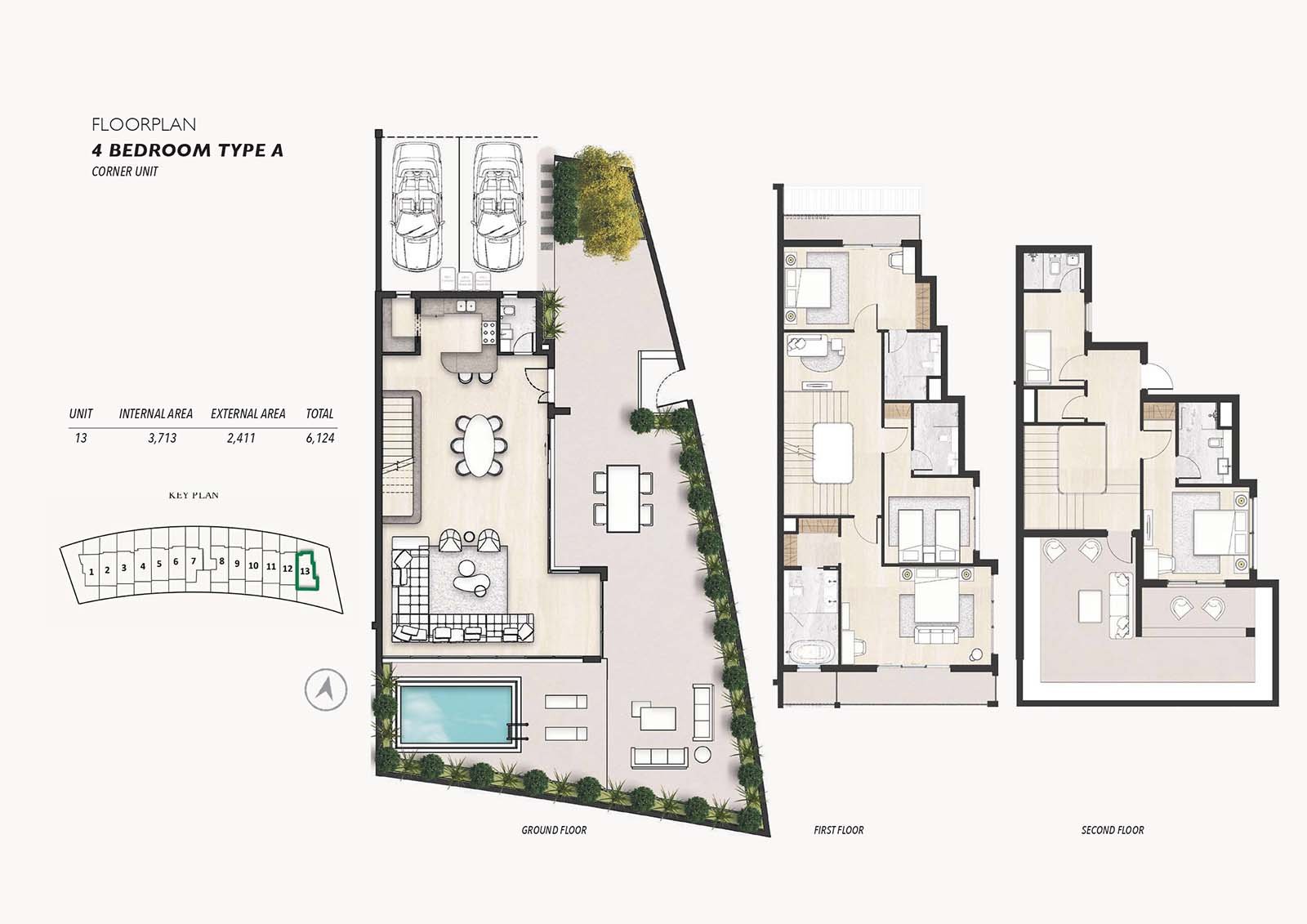 4 Bedroom + Pool floor plan